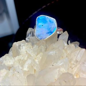 Solid sterling natural moonstone ring